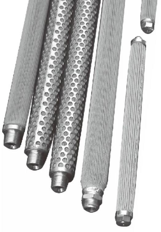 Pleated metal filter candles and their end connections